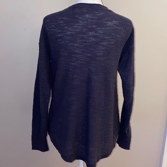 Loft Navy Lightweight Burnout Knit Sweater Top - Picture 4 of 10